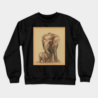 Love You Forever - Prisma Pencil Elephant Family Drawing Crewneck Sweatshirt